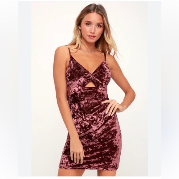 Free People Dresses & Skirts - FREE PEOPLE - Come together mauve crushed velvet mini dress - Size medium